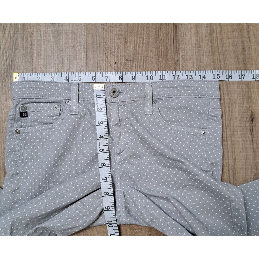 AG Adriano Goldschmied Gray The Stevie Polka Dot Slim Straight Leg Jeans Size 27 - Picture 10 of 13